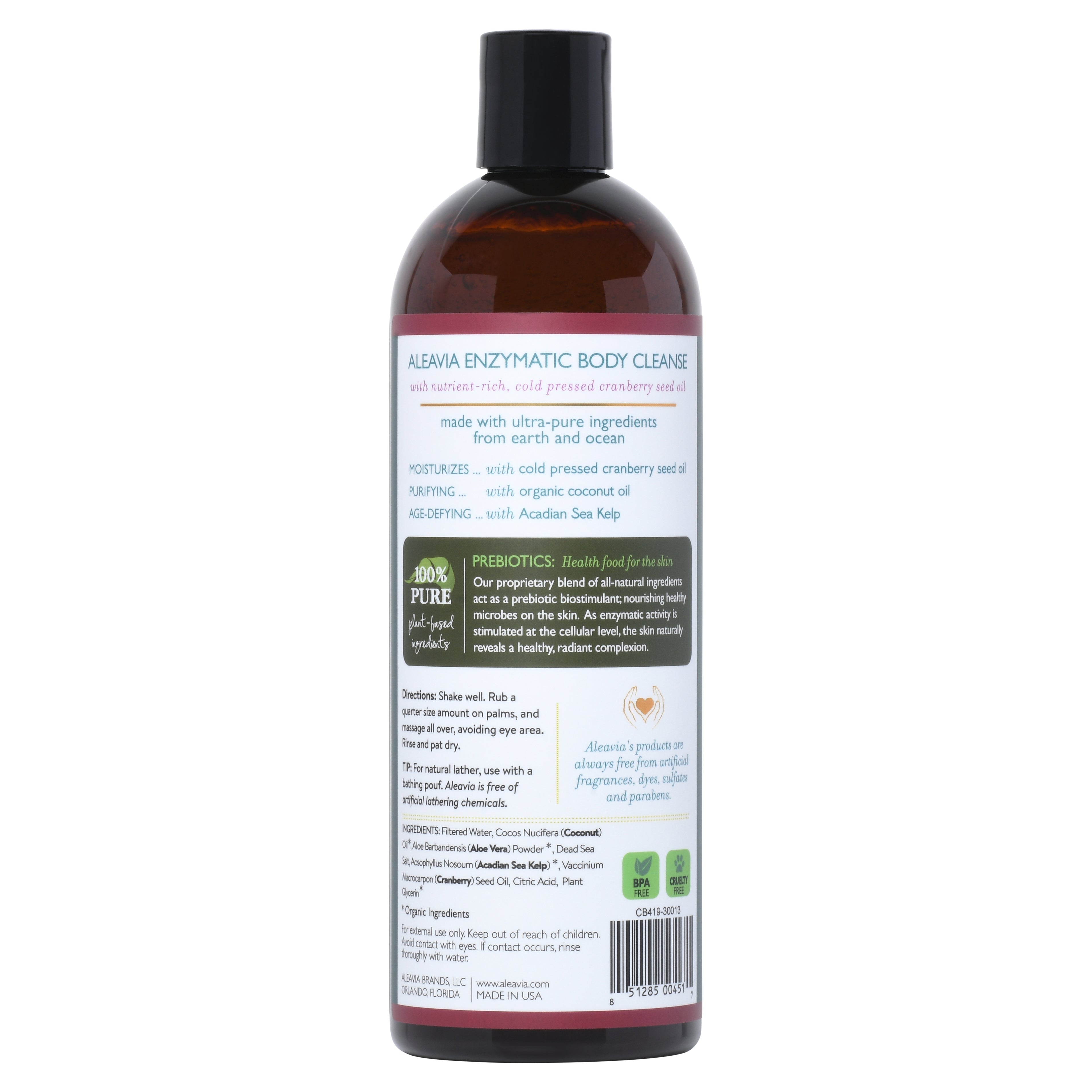 AleaviaCranberryBodyCleansePlantbasedPrebioticSkincareingredients-BeFreeDaily