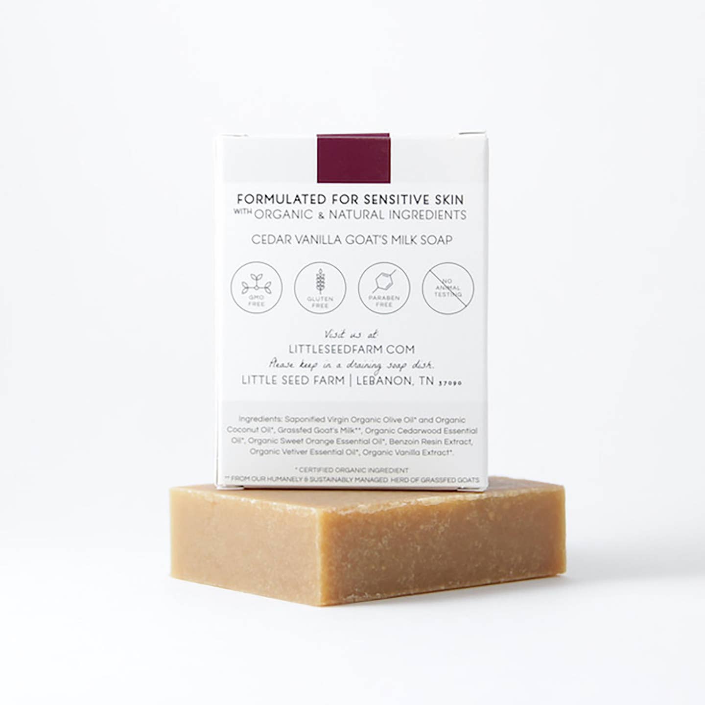 Little Seed Farm Cedar Vanilla Bar Soap