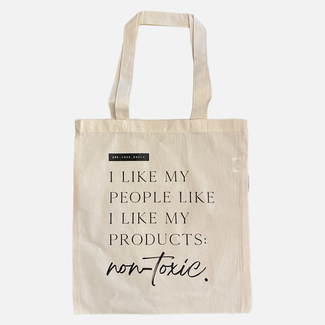 LargeOrganicCottonCanvasToteILikeMyPeopleLikeILikeMyProductsNon-ToxicBeFreeDaily