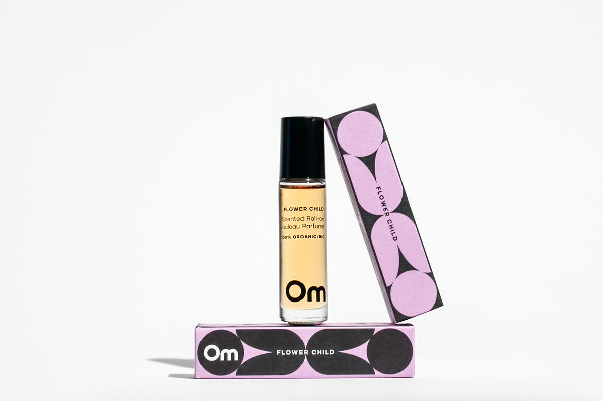 Flower Child 100% Organic Scented Roll-On – natural essential oil perfume for a refreshing, calming aromatherapy experience.