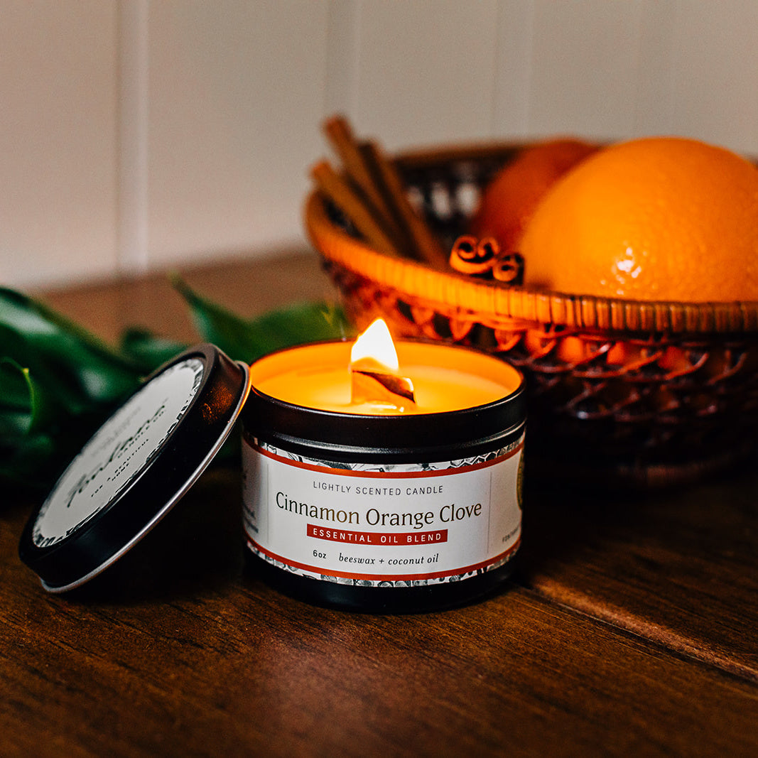 Fontana Cinnamon Orange Clove Essential Oil Beeswax Candle- BeFreeDaily