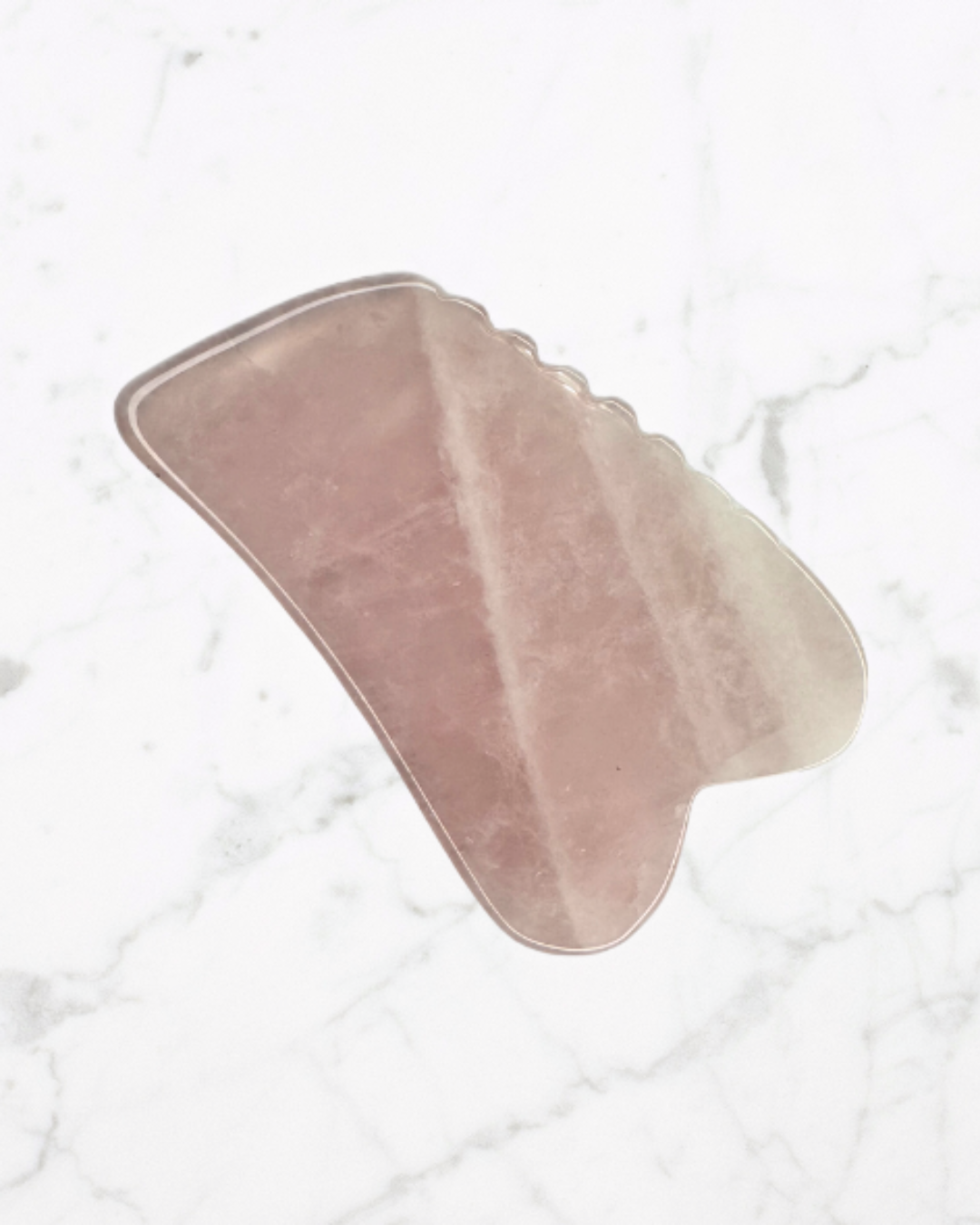 Rose Quartz Gua Sha with Comb Edge