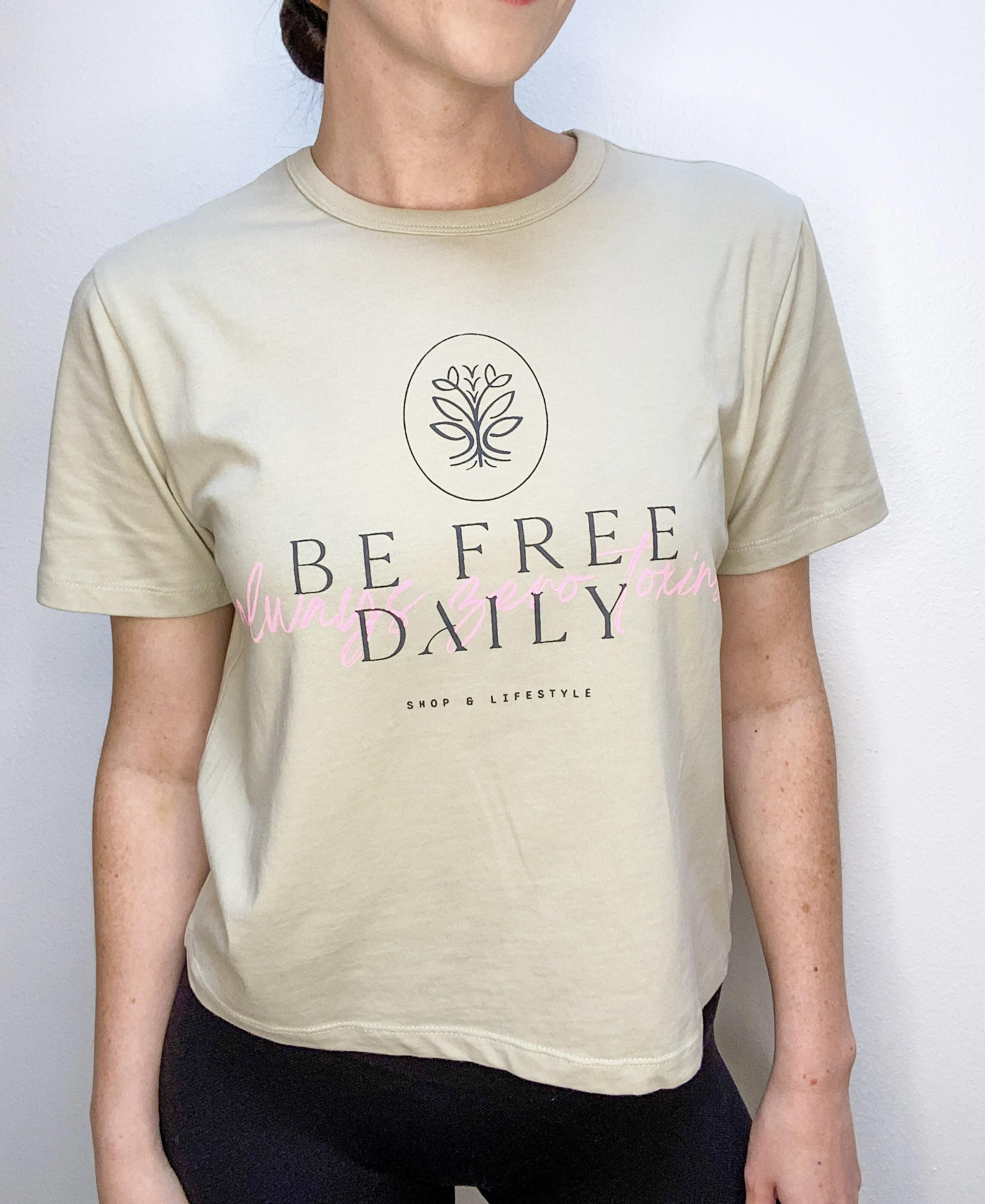 Organic Cotton Mom Crop Tee- Be Free Daily 