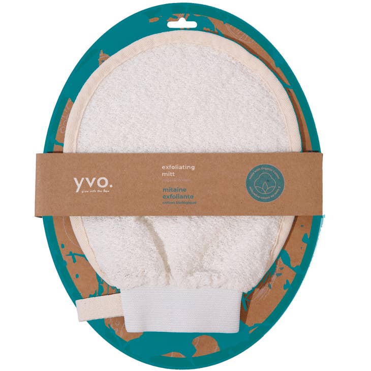 Two sided organic cotton exfoliator mitt