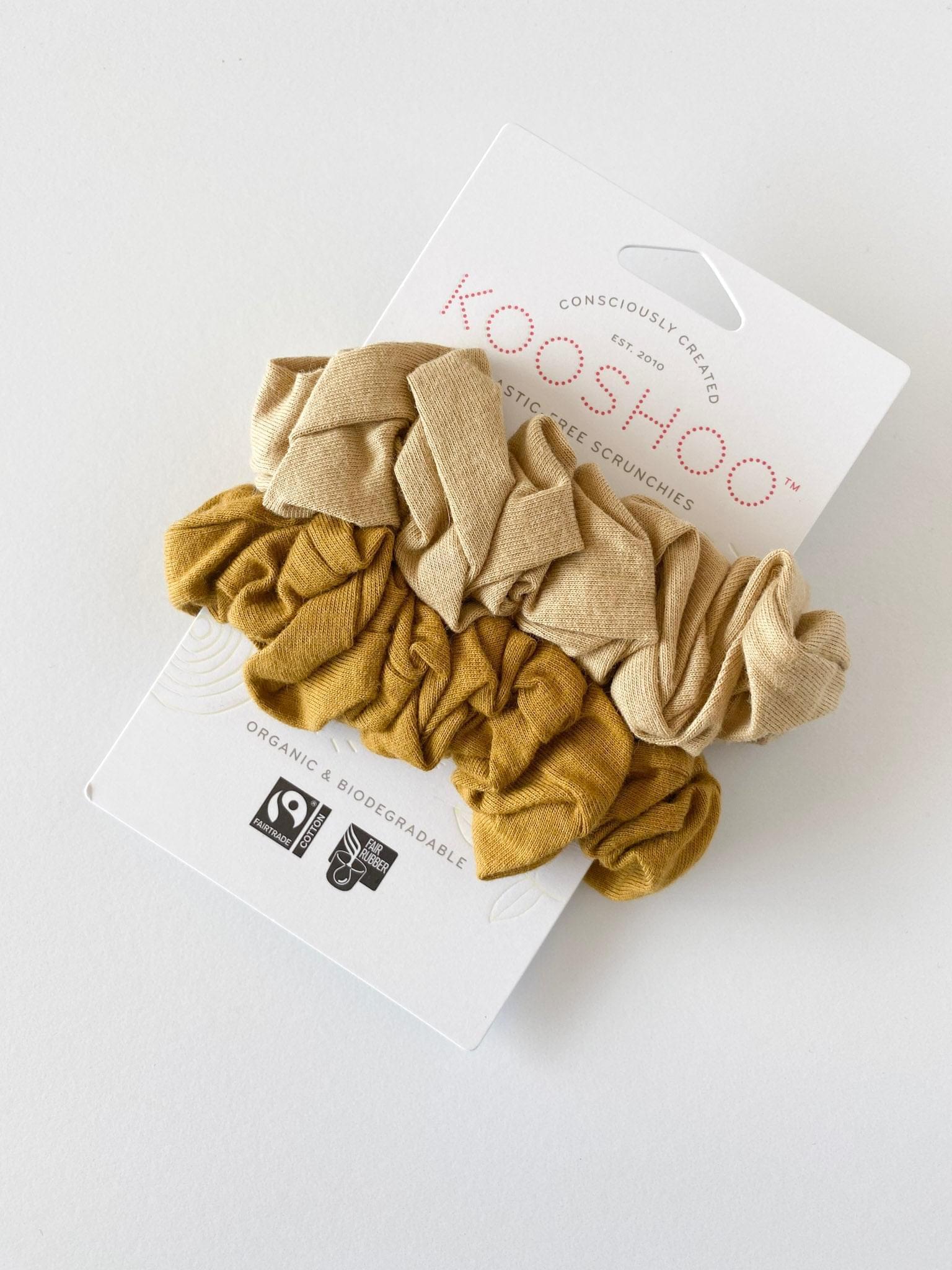KOOSHOO Plastic-free Scrunchies - Gold Sand - BeFreeDaily