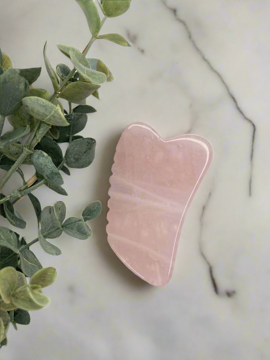 Rose Quartz Gua Sha with Comb Edge - BeFreeDaily